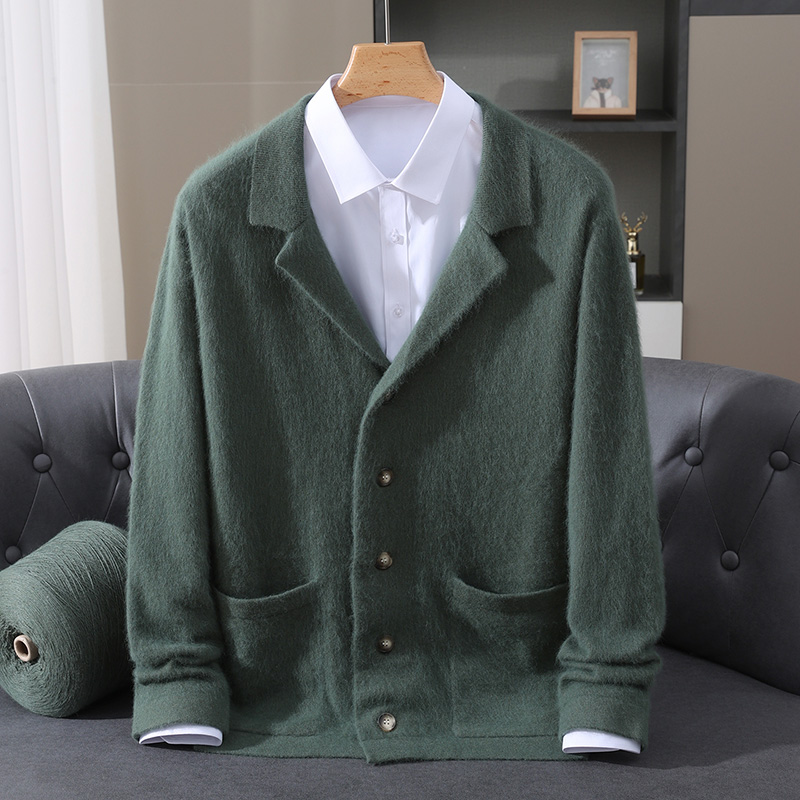 Wool Coat Peacoat - 신상 밍크 울 가디건 남성용 패딩