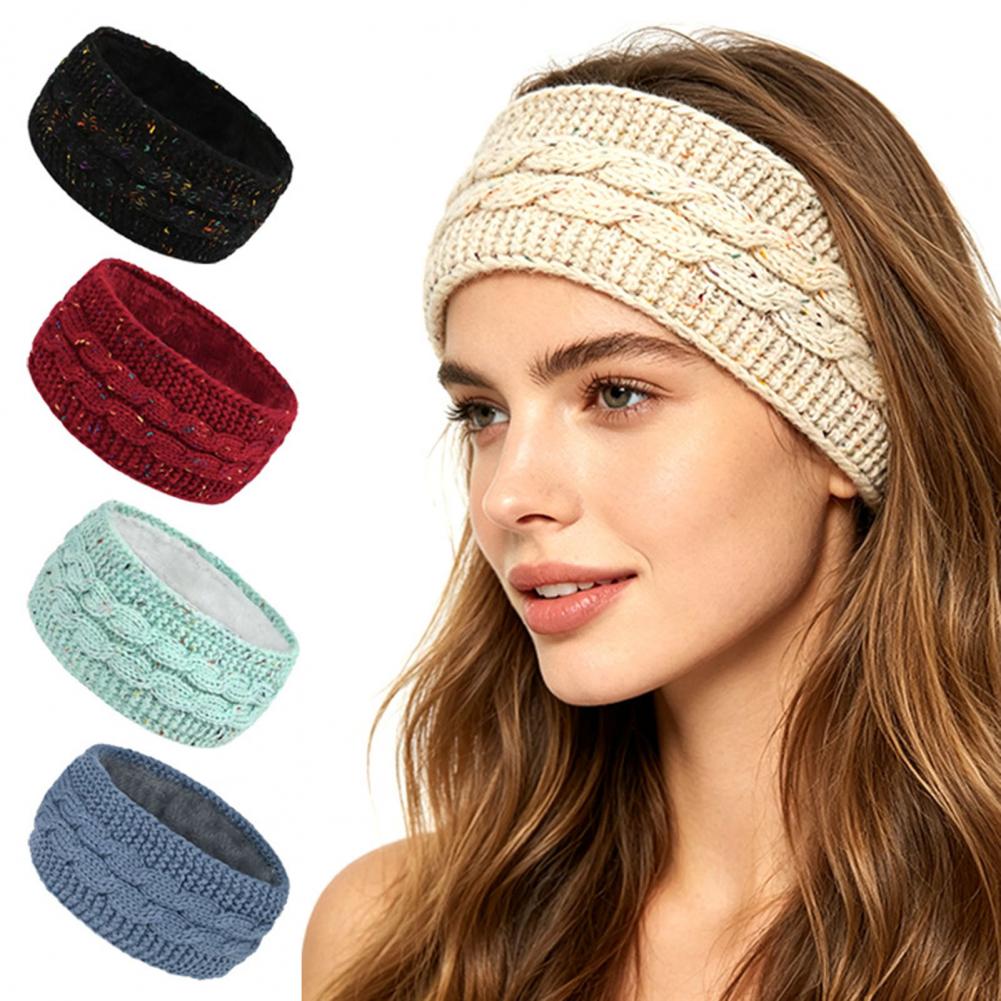 Winter Headband Fleece - 여성용 겨울 헤어밴드, 두꺼운 니트 귀마개,