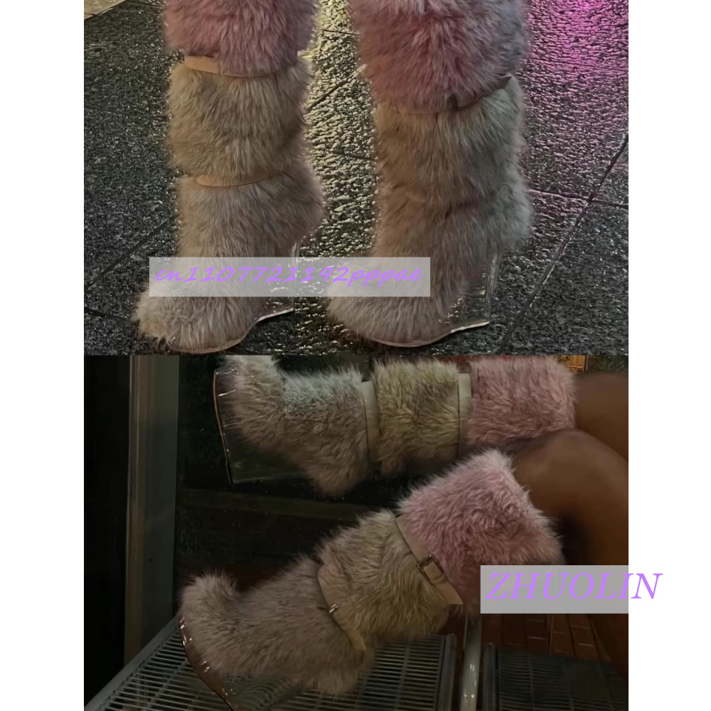 겨울 그라데이션 퍼리 투명 웨지 부츠 여성용 스위트 벨 - Waterproof Winter Boot 리뷰 및 가격