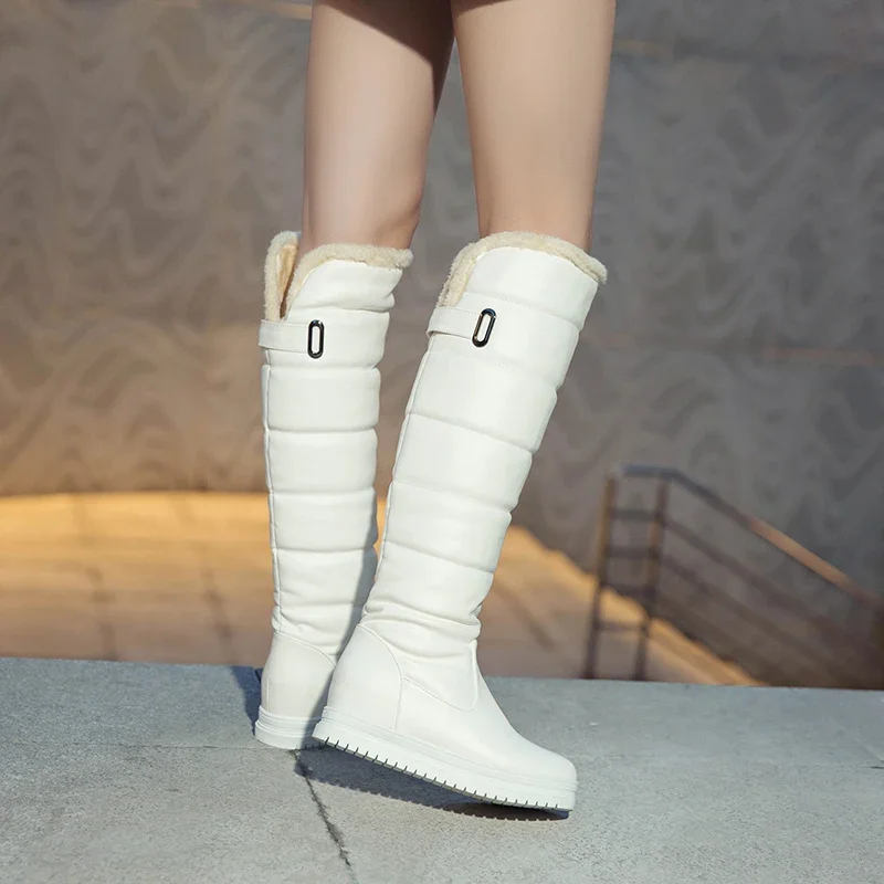 겨울용 퍼 니하이 플랫폼 스노우 부츠, 스윗 화이트 핑 - Waterproof Winter Boot 리뷰 및 가격