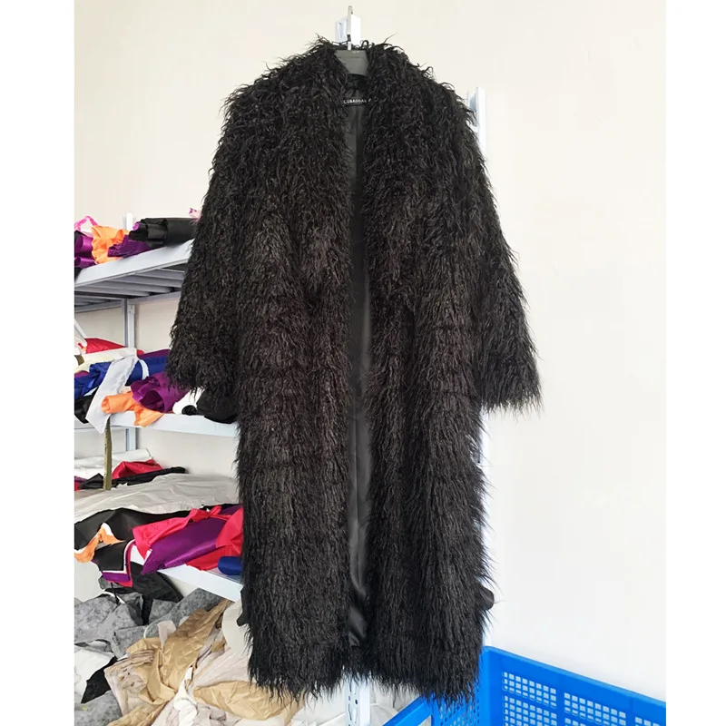 여성 모조 양 가짜 모피 롱 코트 카디건 열 느슨한 슬 - Wool Coat Peacoat 리뷰 및 가격
