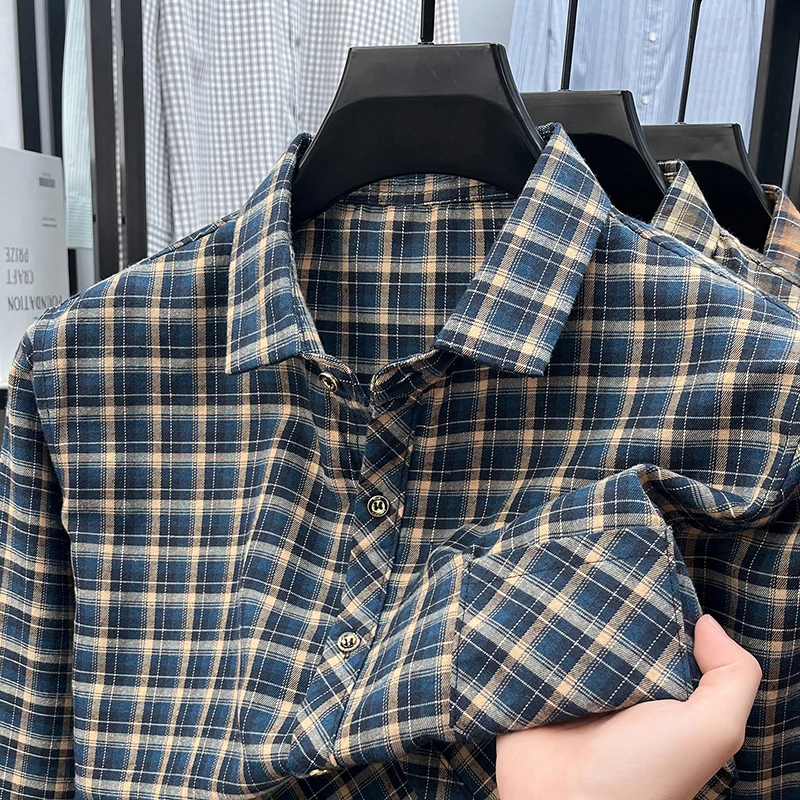 남성용 라펠 칼라 플래드 셔츠 긴팔 버튼다운 편안하고  - Flannel Shirt Lined 리뷰 및 가격