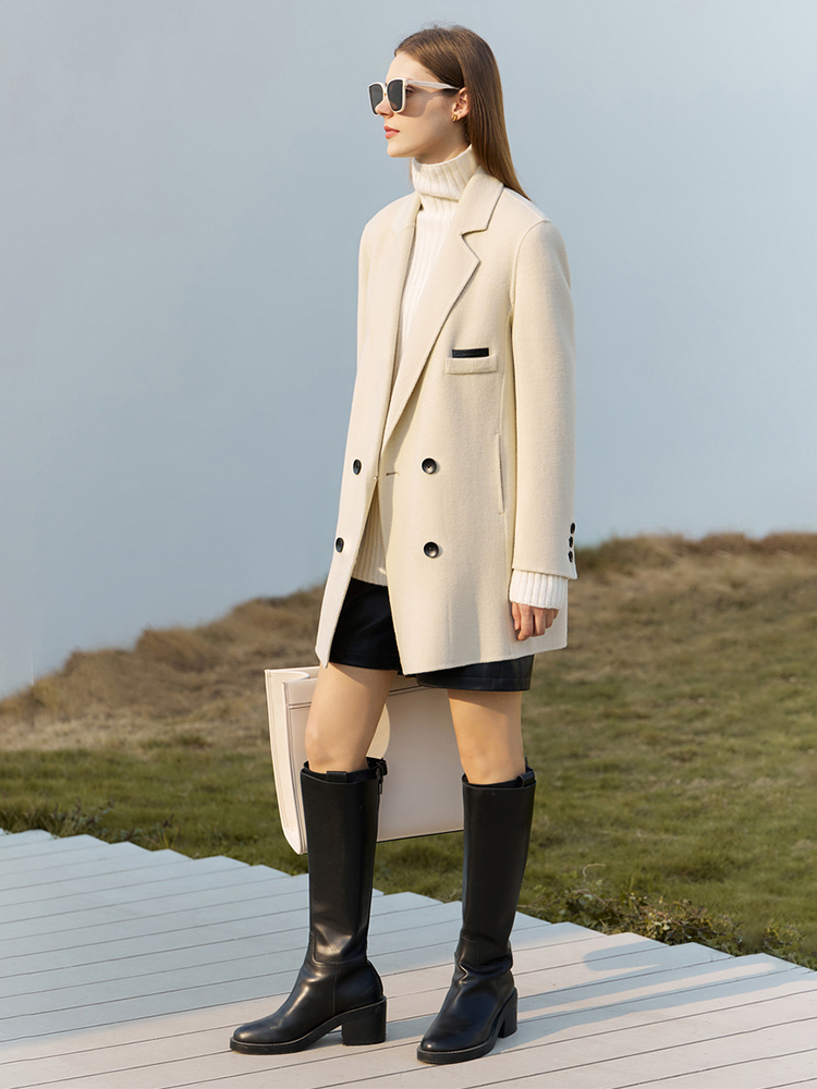 여성을위한 AMII 미니멀리스트 모직 코트 2024 겨 - Wool Coat Peacoat 리뷰 및 가격