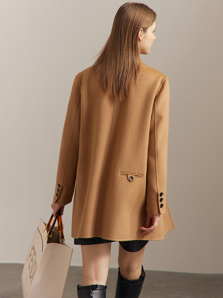 여성을위한 AMII 미니멀리스트 모직 코트 2024 겨 - Wool Coat Peacoat 리뷰 및 가격