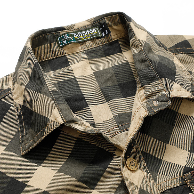남성 레트로 워크웨어 체크 셔츠 순면 멀티 포켓 캐주얼 - Flannel Shirt Lined 리뷰 및 가격