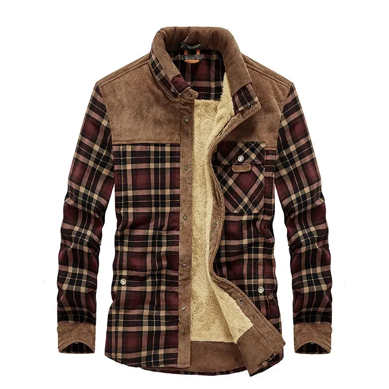 남성 격자 무늬 셔츠 겨울 자켓 양털 따뜻한 셔츠 코트 - Flannel Shirt Lined 리뷰 및 가격